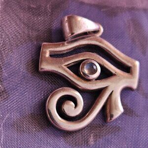 EYE OF HORUS - Sterling Silver Moonstone Pendant